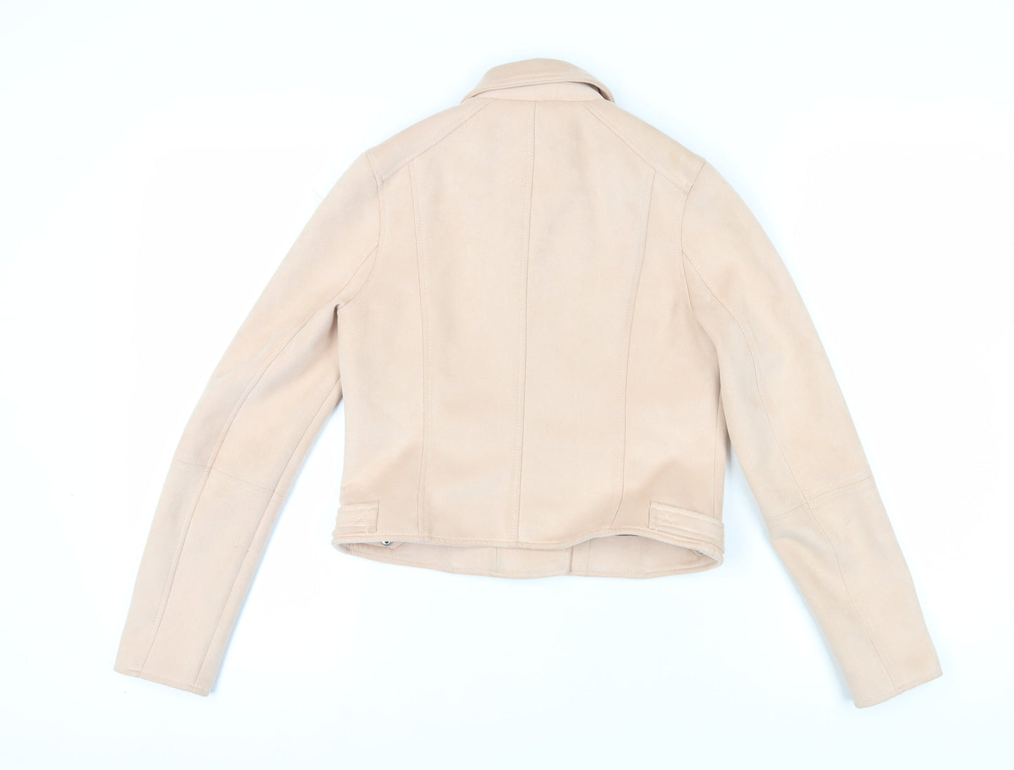River Island Girls Beige Biker Jacket with Zipped Pockets