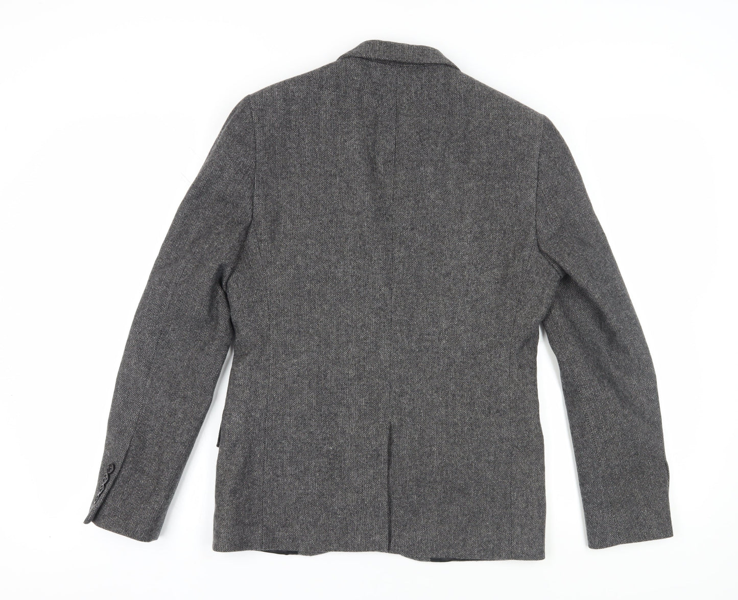 Topman Grey Men's Tweed Blazer, Size 38, Herringbone