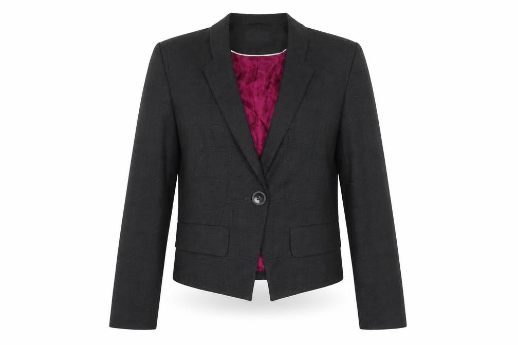 Next Women's Black Check Blazer, Size 12, Business