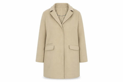 Topshop Women's Beige Mid-Length Coat Size 12