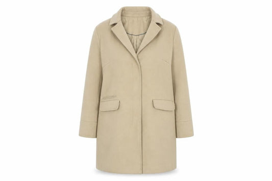 Topshop Women's Beige Mid-Length Coat Size 12