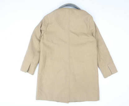 Topshop Women's Beige Mid-Length Coat Size 12