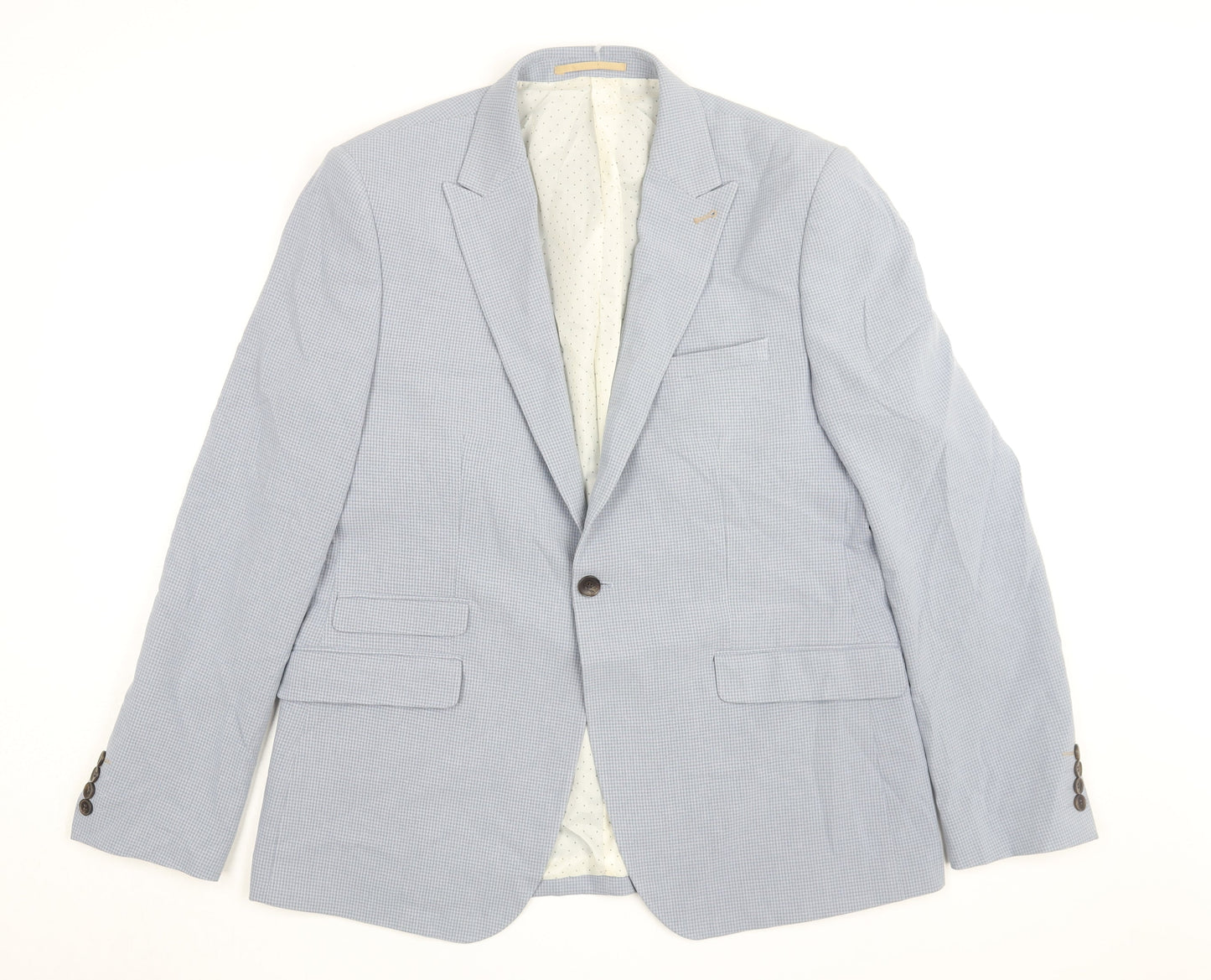 Burton Men's Blue Check Blazer 44 Regular Fit