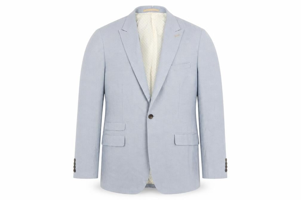 Burton Men's Blue Check Blazer 44 Regular Fit