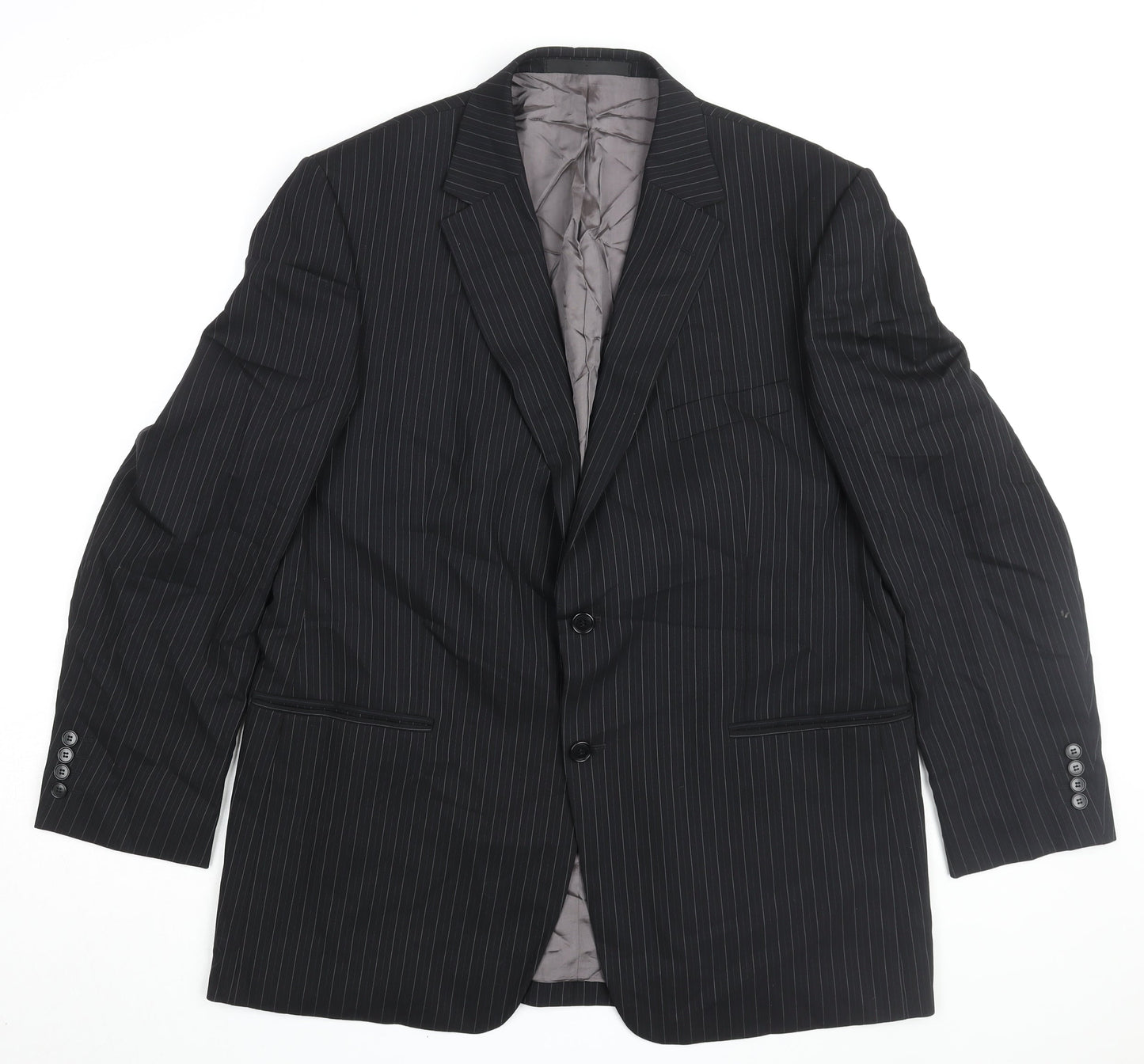 Marks and Spencer Men's Black Striped Blazer 44R