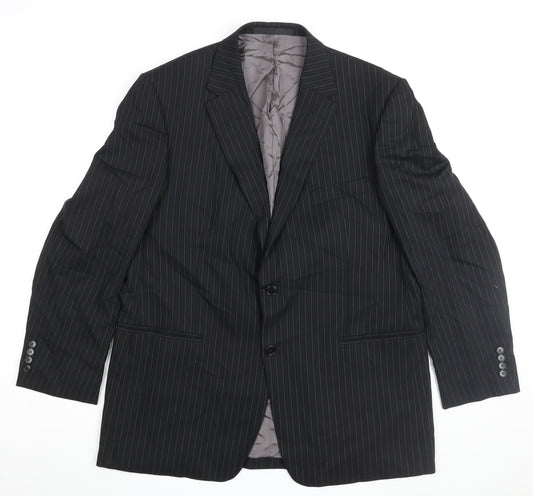 Marks and Spencer Men's Black Striped Blazer 44R