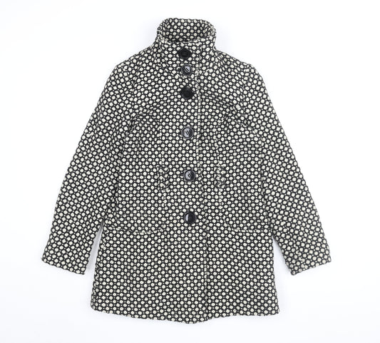 Debenhams Women's Petite Black Geometric Coat