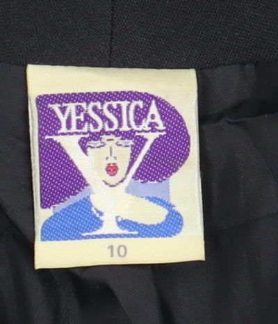 Close-up detail of C&A Women's Black Blazer, size 10, Double Breasted
