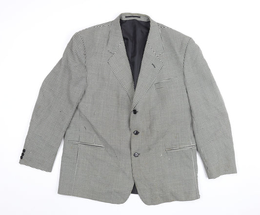 Burton Mens Black and White Check Blazer Size 46R
