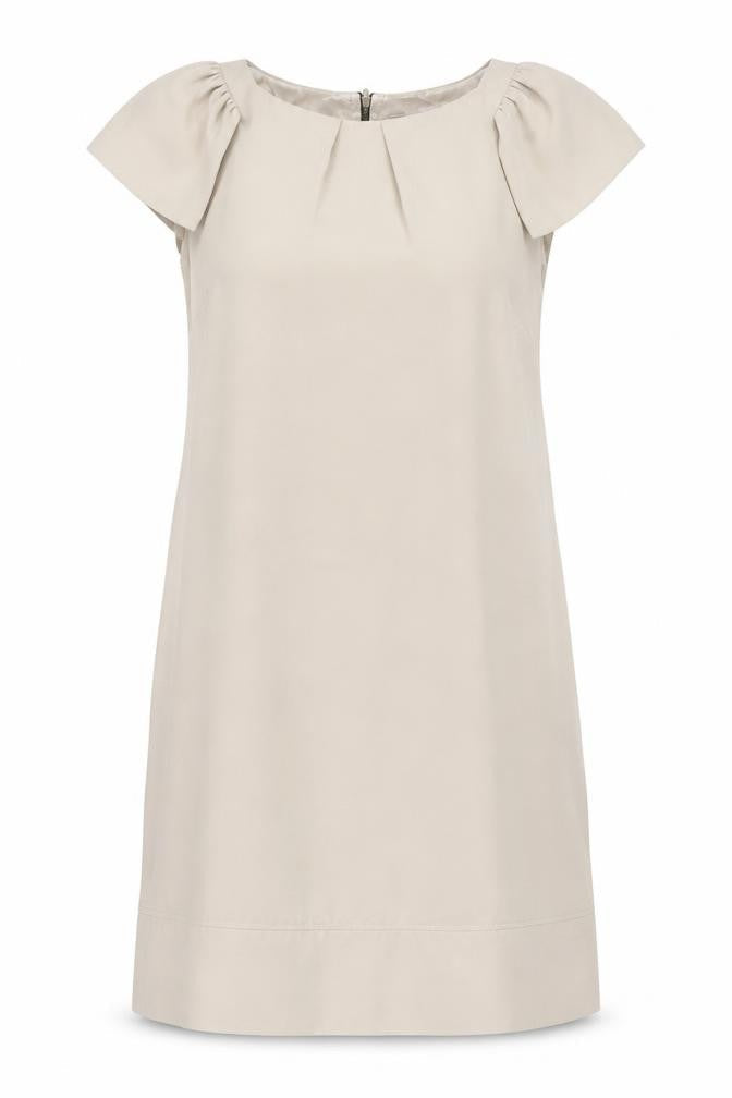 Awear Women's Beige Shift Dress, Size 12, Scoop Neck
