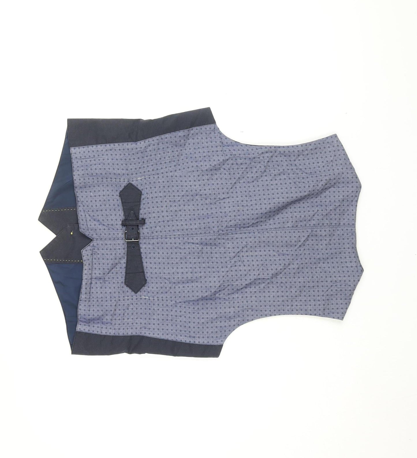 Mexx Men's Blue Check Suit Waistcoat Size 40