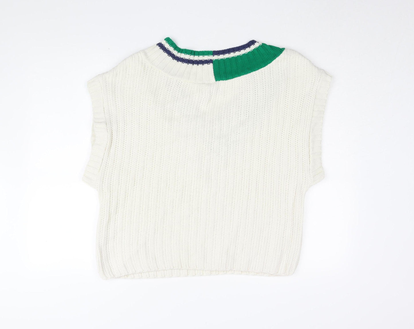 ASOS DESIGN Women's Ivory Cable Knit Vest UK 8 V-Neck