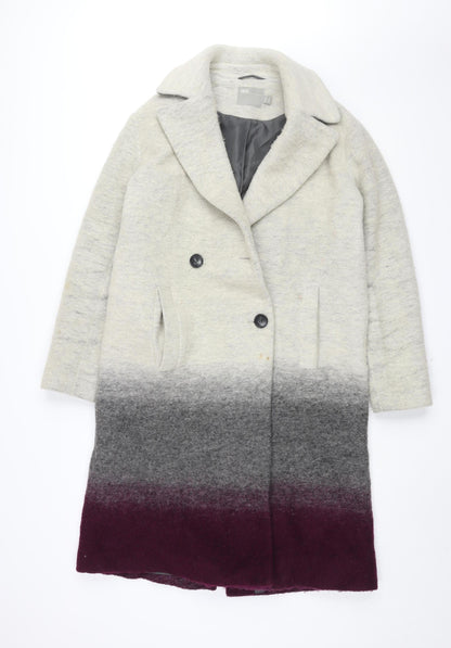 Additional front view of ASOS Women's Multicoloured Wool Blend Overcoat, size 8