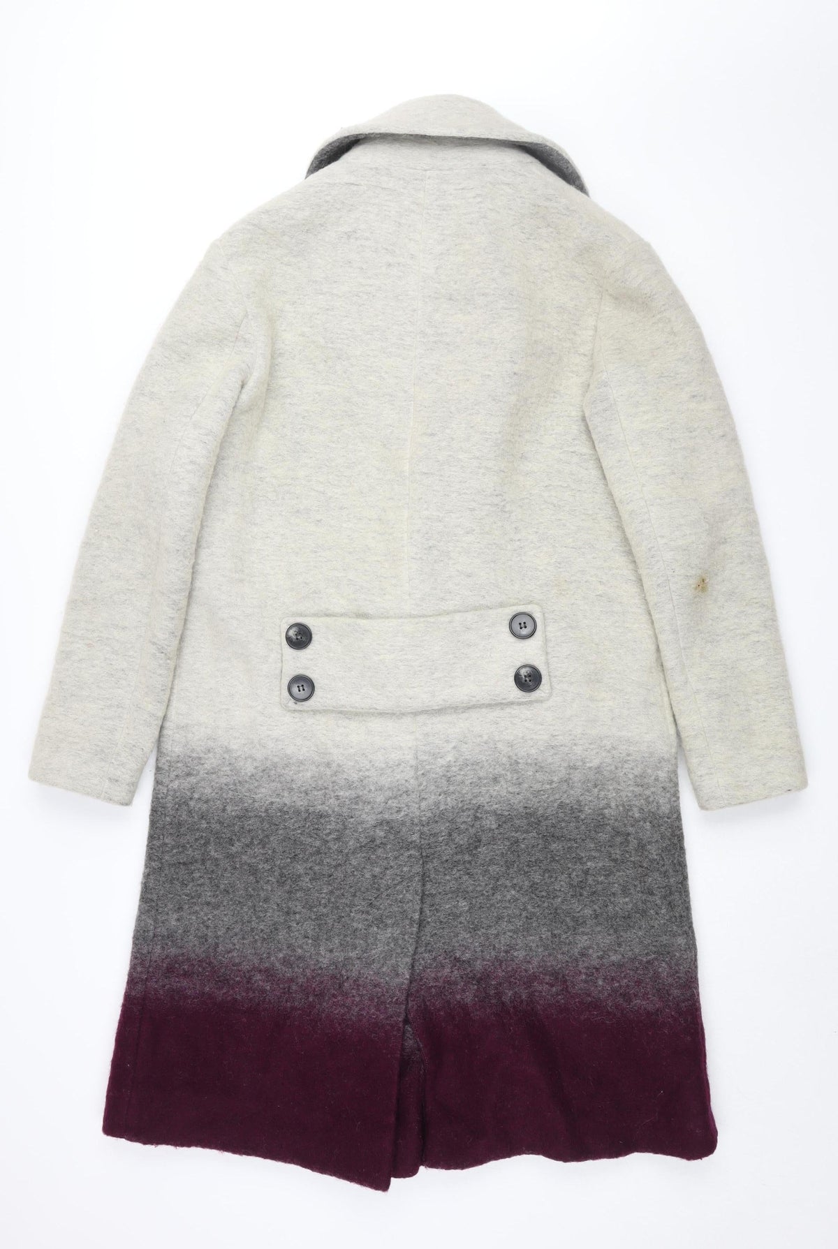 Back view of ASOS Women's Multicoloured Wool Blend Overcoat, size 8