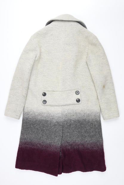 Back view of ASOS Women's Multicoloured Wool Blend Overcoat, size 8