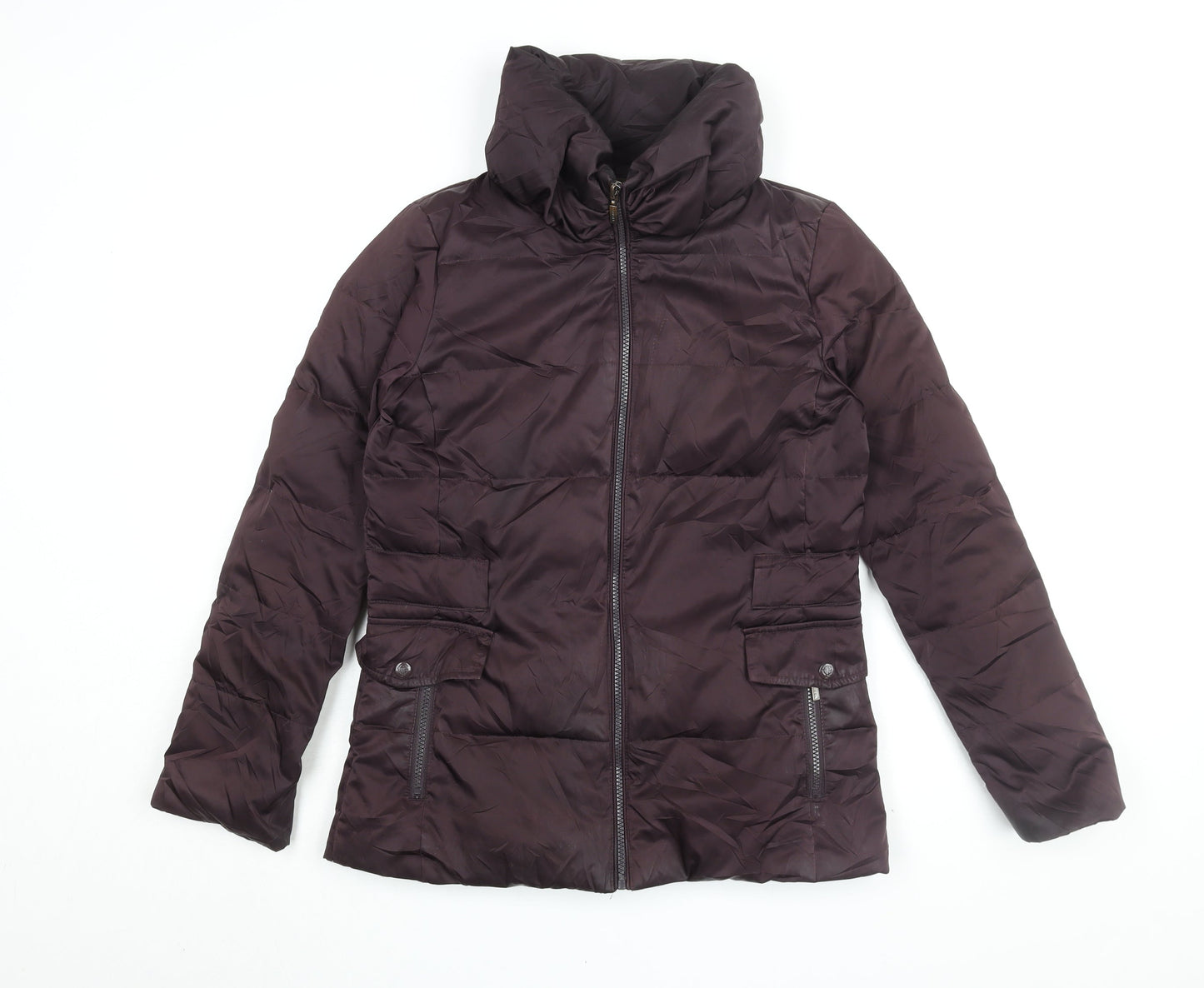 Cortefiel Women's Brown Puffer Jacket Size S Winter