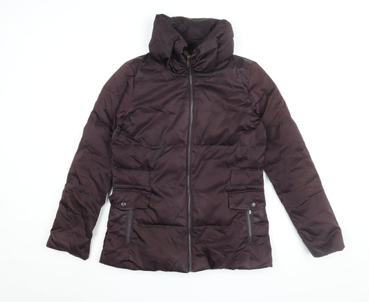 Cortefiel Women's Brown Puffer Jacket Size S Winter