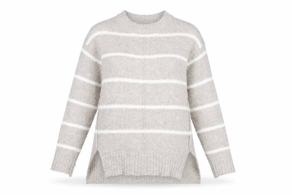 Marks & Spencer Women's Beige Striped Pullover S