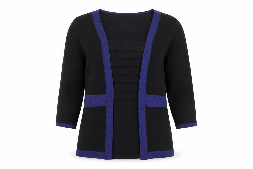 Per Una Women's Black 3/4 Sleeve Knit Blouse - Size 12