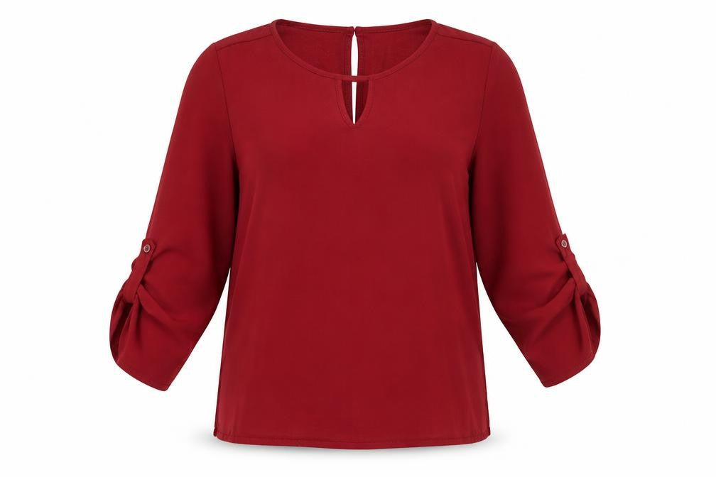 Boohoo Women's Red 3/4 Sleeve Blouse, Size 14