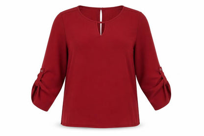 Boohoo Women's Red 3/4 Sleeve Blouse, Size 14