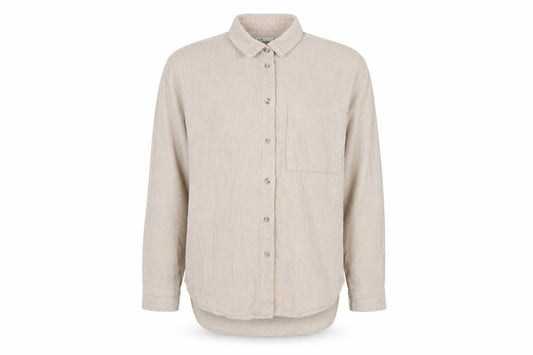 lefties Men's Beige Corduroy Button-Up Shirt Size M