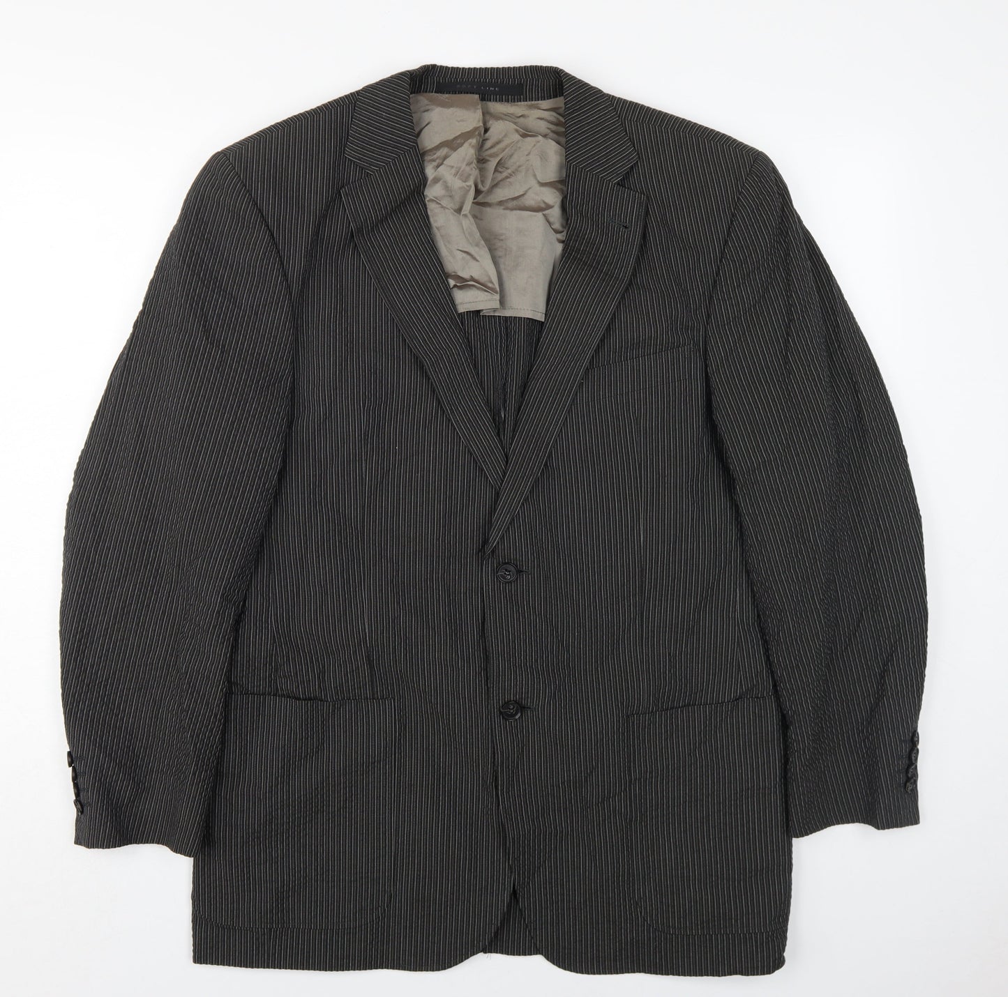 Strellson Men's Black Pinstripe Blazer 48R Business