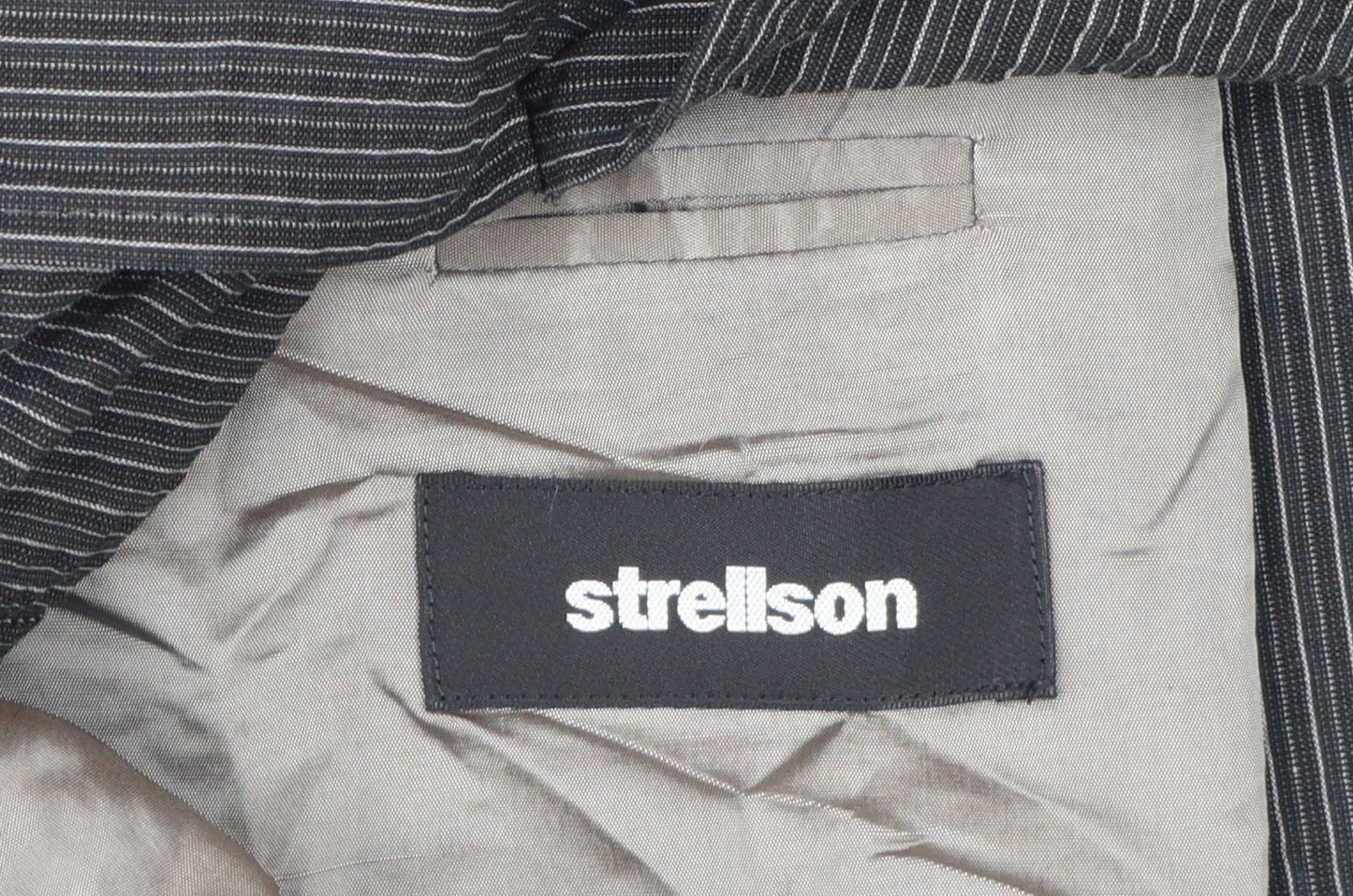 Strellson Men's Black Pinstripe Blazer 48R Business
