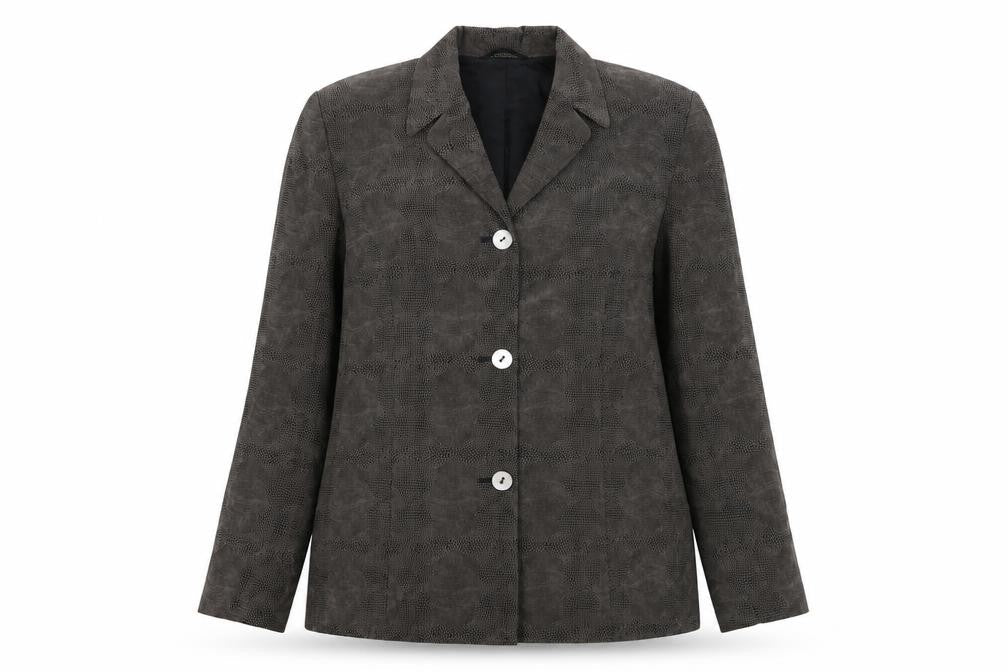 Olsen Women's Brown Animal Print Silk Blazer Size 12