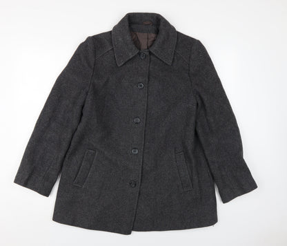 Littlewoods Women's Grey Wool Coat, Size 14