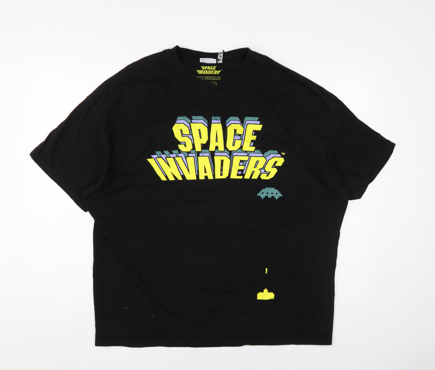 Difuzed Men's Black Space Invaders T-Shirt, M