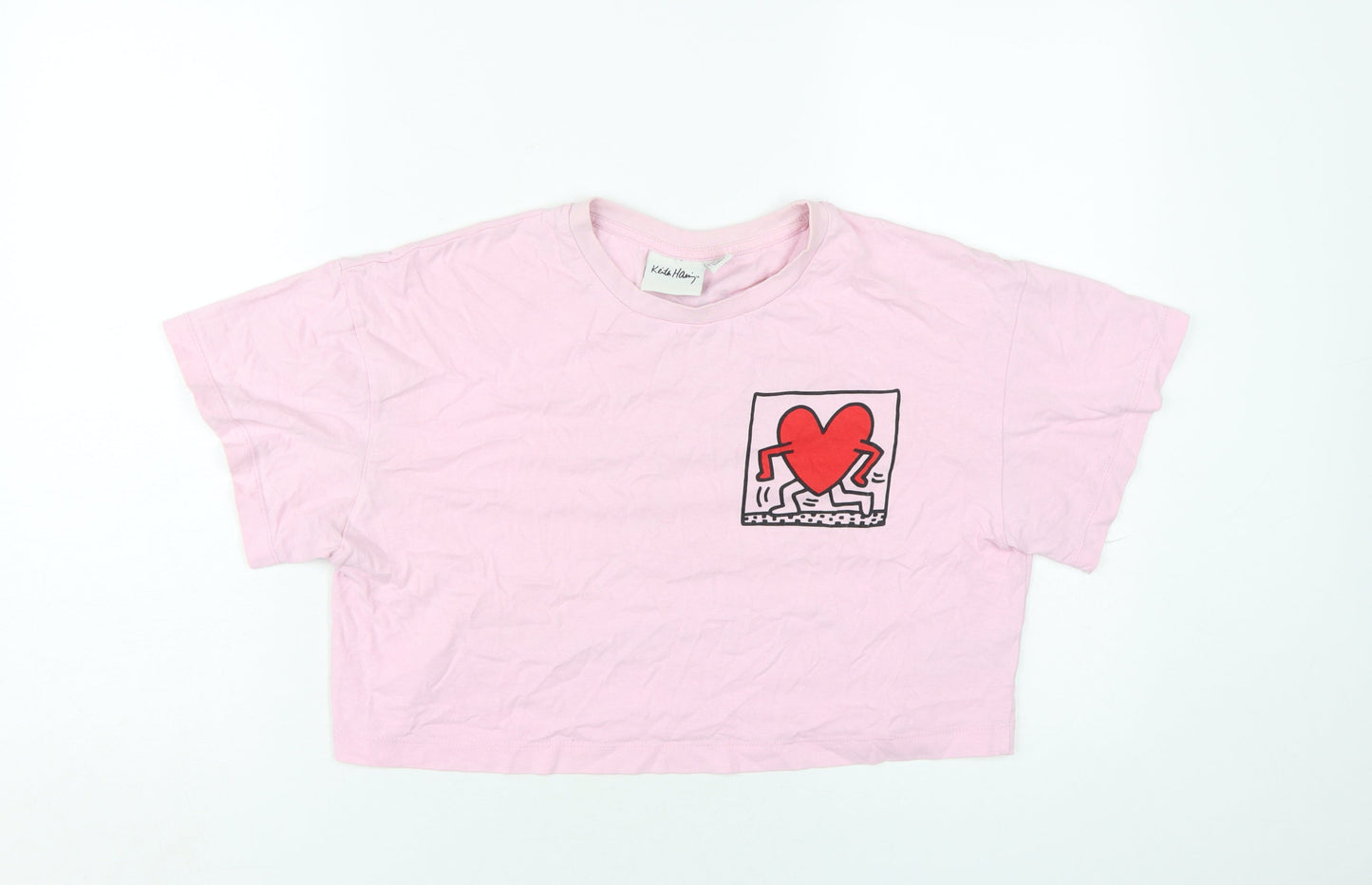 Keith Haring Pink Cropped T-Shirt M Unisex Adults
