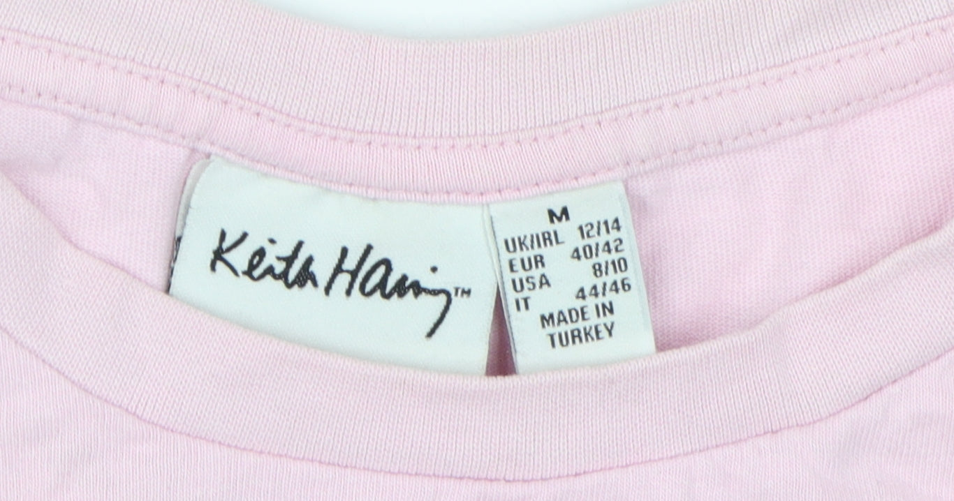 Keith Haring Pink Cropped T-Shirt M Unisex Adults