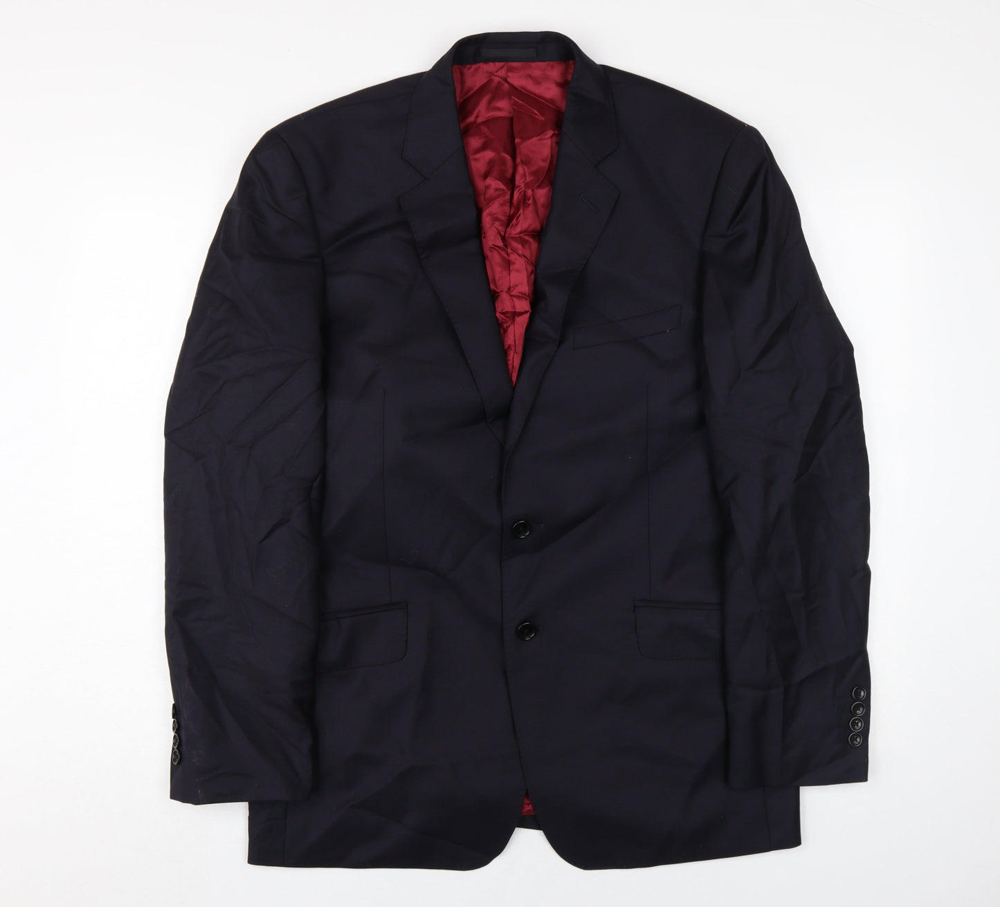 Samuel Slater Men's Black 40R Wool Blazer - Formal