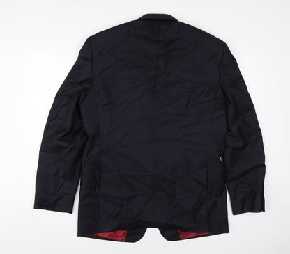 Samuel Slater Men's Black 40R Wool Blazer - Formal