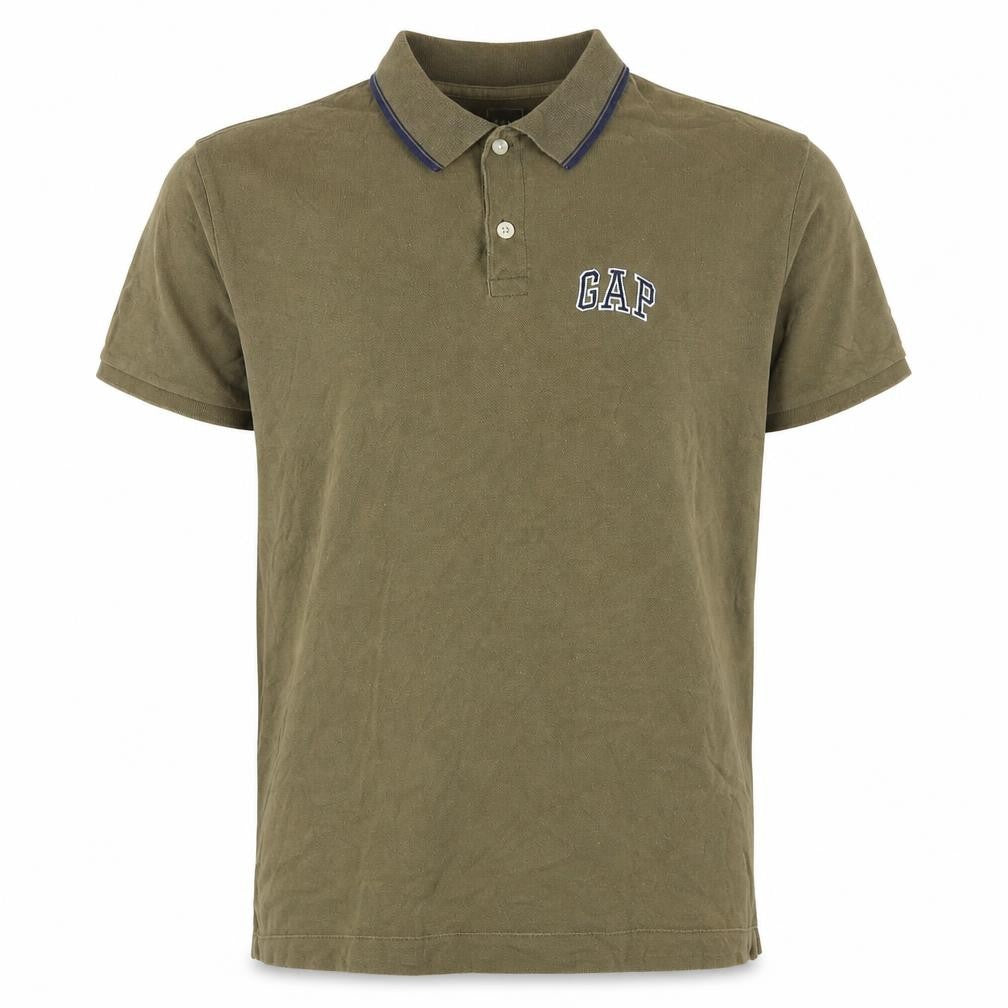 Gap Men's Green Short Sleeve Polo, M, Logo Accent