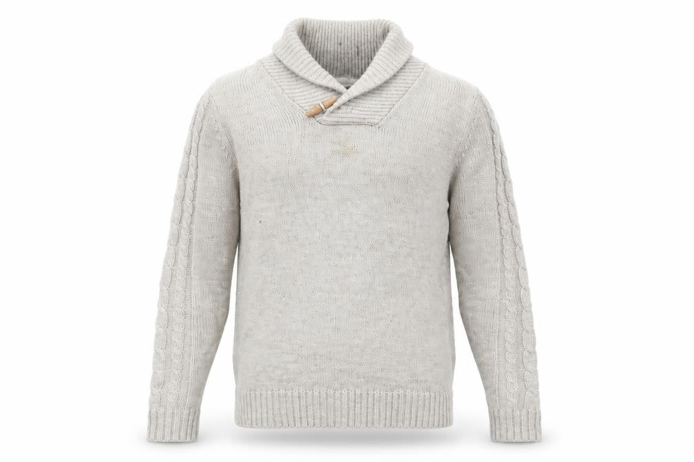 Industrialize Men's Grey M Cable-Knit Pullover Jumper