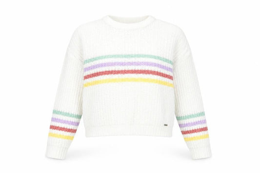 Hollister Women's White Striped Knit Pullover Jumper XS