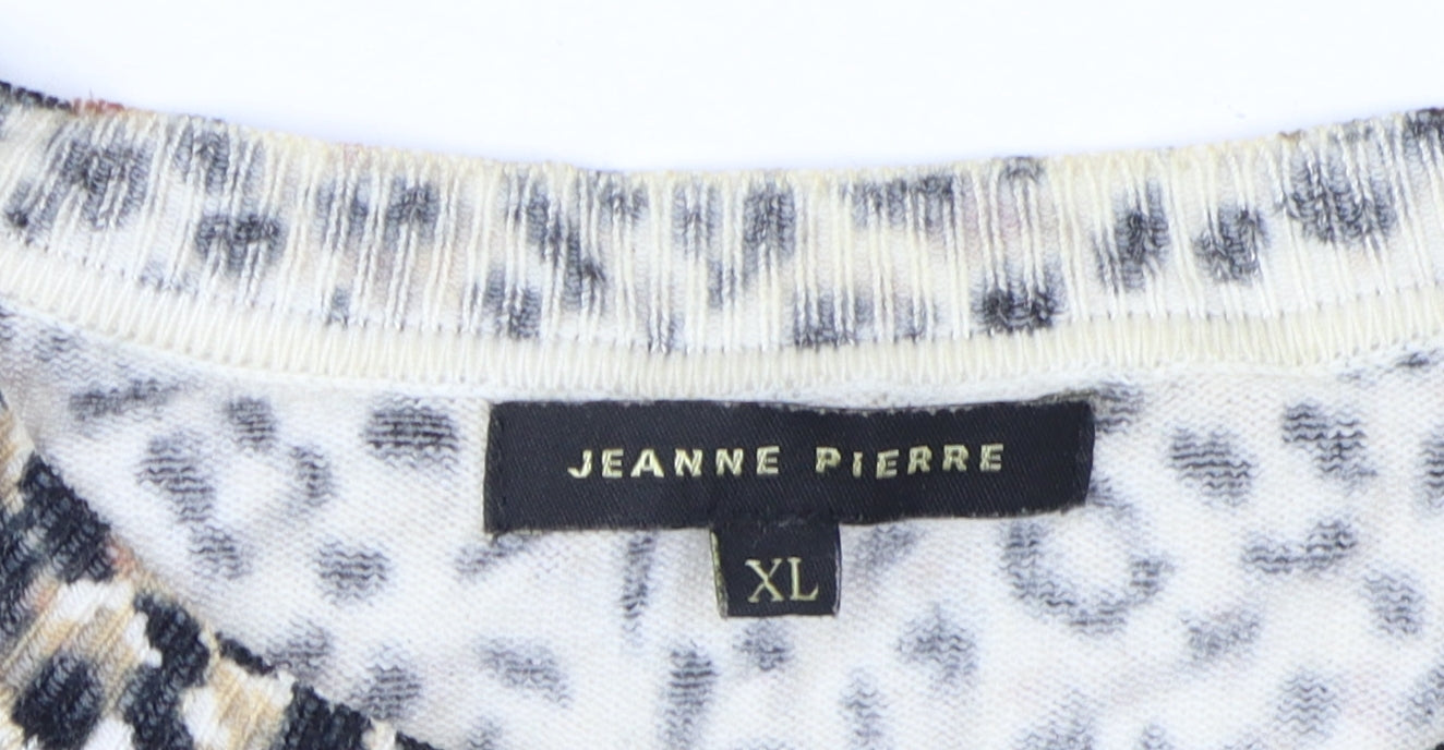 Jeanne Pierre Women’s Animal Print XL Cardigan
