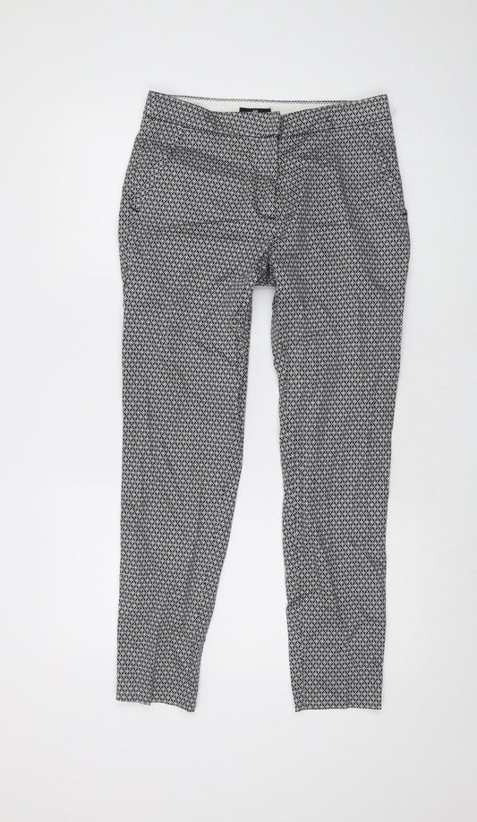 H&M Women's Geometric Black Cropped Slim Trousers