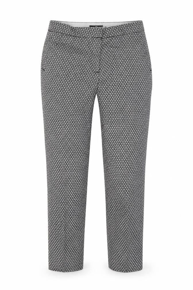 H&M Women's Geometric Black Cropped Slim Trousers