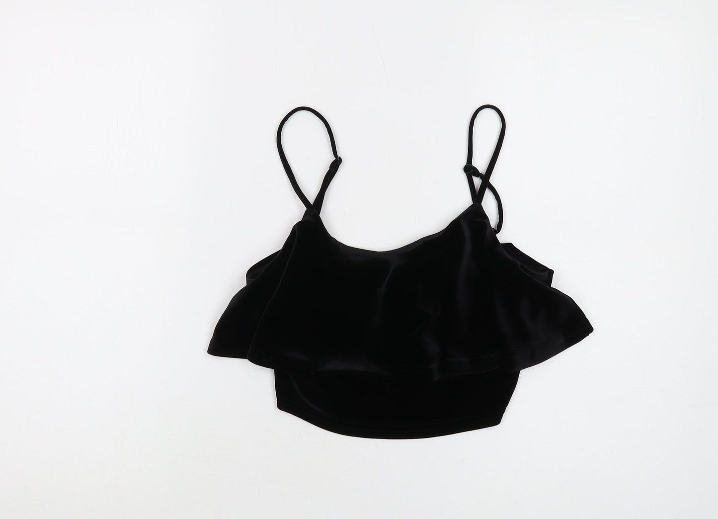 New Look Women's Black Velvet Camisole Tank Top, Size 10