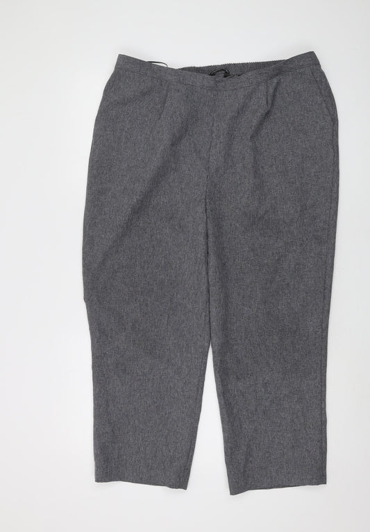 Bonmarché Women's Grey Regular Knit Trousers Size 18