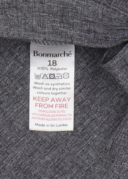 Bonmarché Women's Grey Regular Knit Trousers Size 18