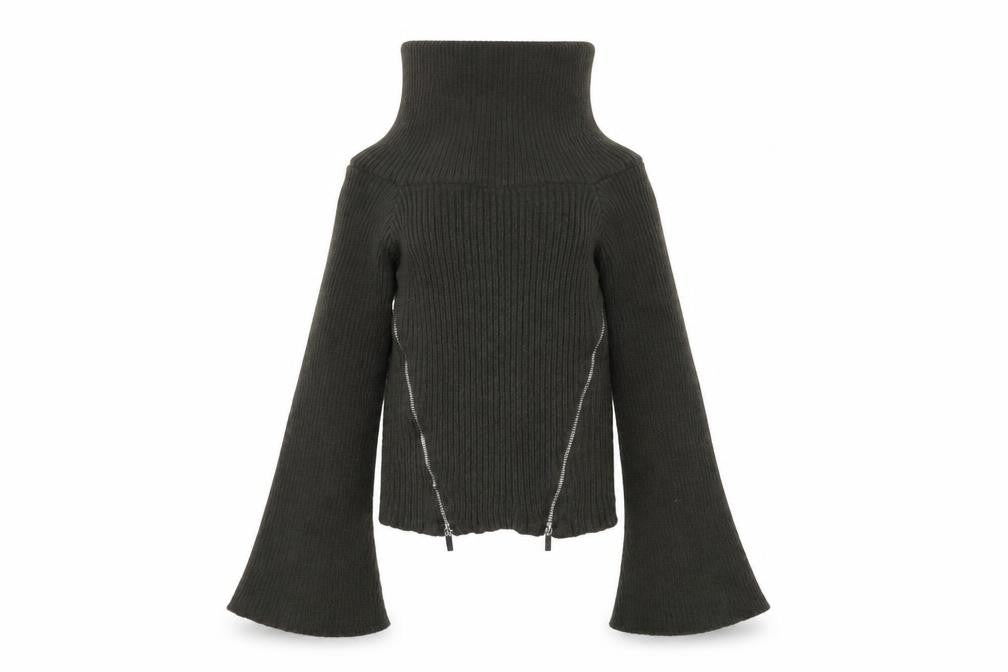 Cider Women's Green High Neck Pullover Jumper, Size S