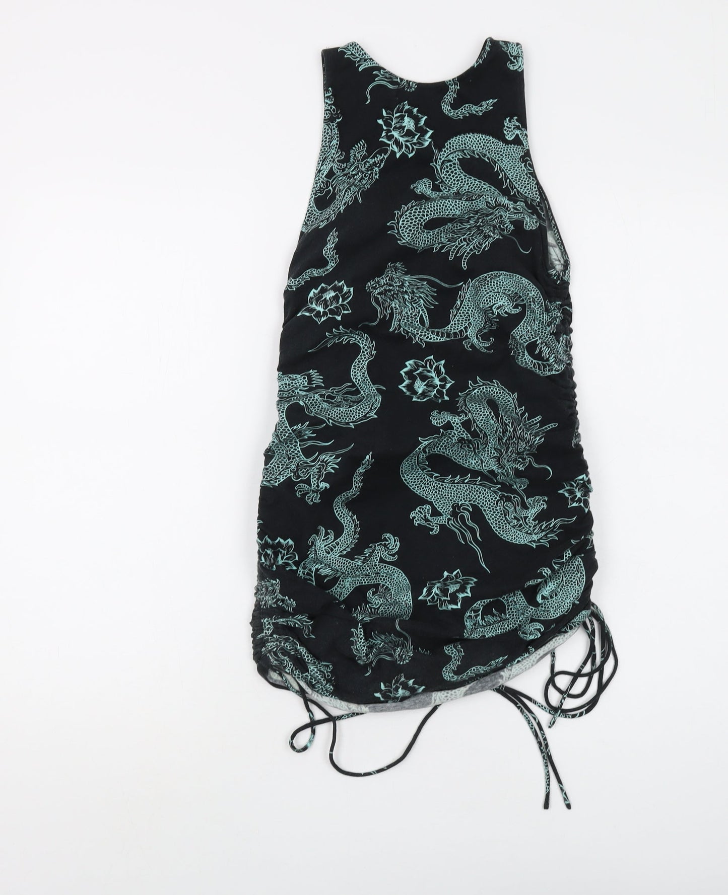 Motel Women's Black Dragon Print Bodycon Dress XS