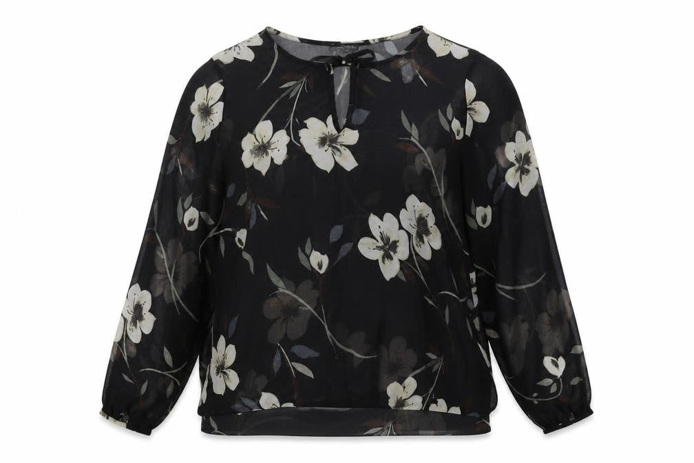 Next Women's Black Floral Blouse UK 18