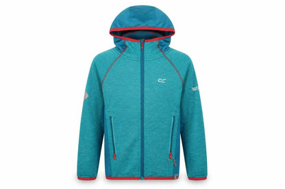 Front view of Regatta boys’ green full zip hoodie 8 years outdoor style