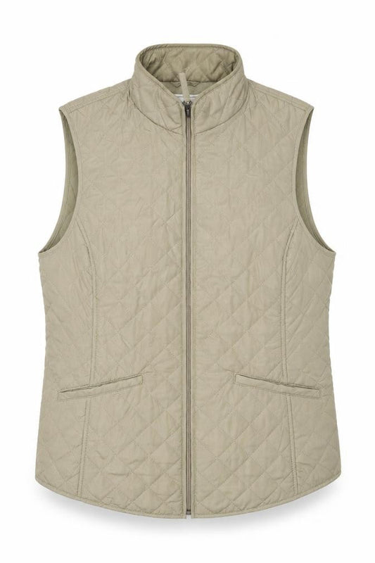 Van Heusen Women's Beige Quilted Waistcoat, L