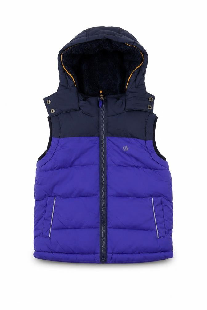 FatFace Boys Purple Hooded Bodywarmer Jacket 3-4 Years